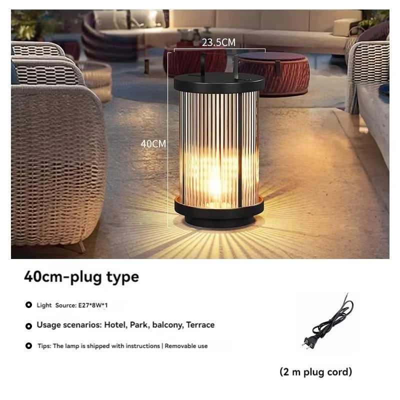 Modern Simple Clear Glass Landscape Lights Lantern Garden Solar Outdoor Light Courtyard Lawn Balcony Decoration Floor Lights