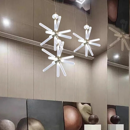 Cipher Multi Pendant light Luxury Clear Glass pipe Chandelier