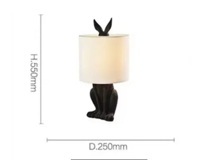 Nordic LED rabbit table lamp Designer resin rabbit desk lamp for study bedroom children's room reading led light bedside lamp