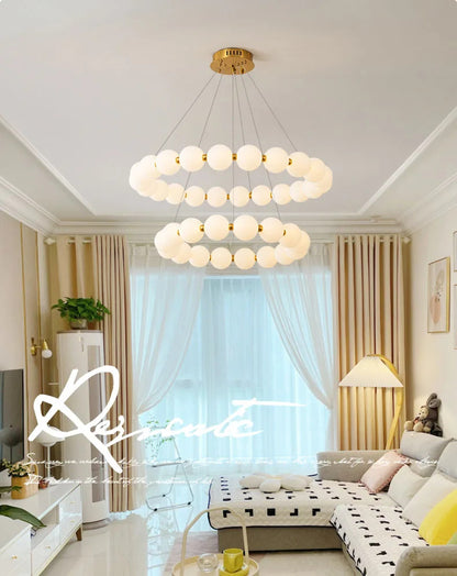 Nordic Ring LED Chandelier Dimmable Acrylic for Living Room Center Table Bedroom Hall Pendant Lamps Home Decor Lusters Fixture