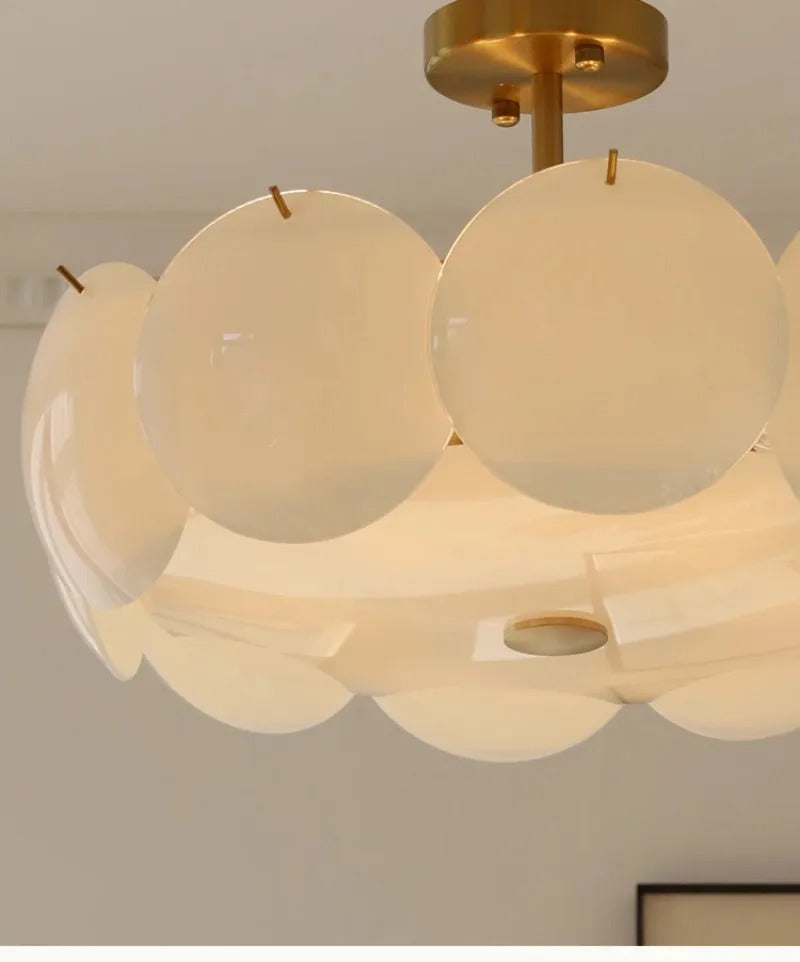 Glass Ceiling Light  Modern Cream White Ceiling Dining Room Bedroom Light