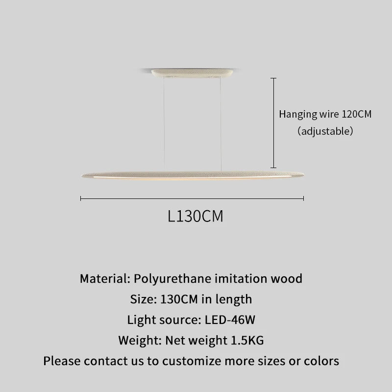 Minimalist Long Strip Wabi Sabi Dining Room Pendant Lamp Tea Bar Cafe LED Ceiling Chandelier