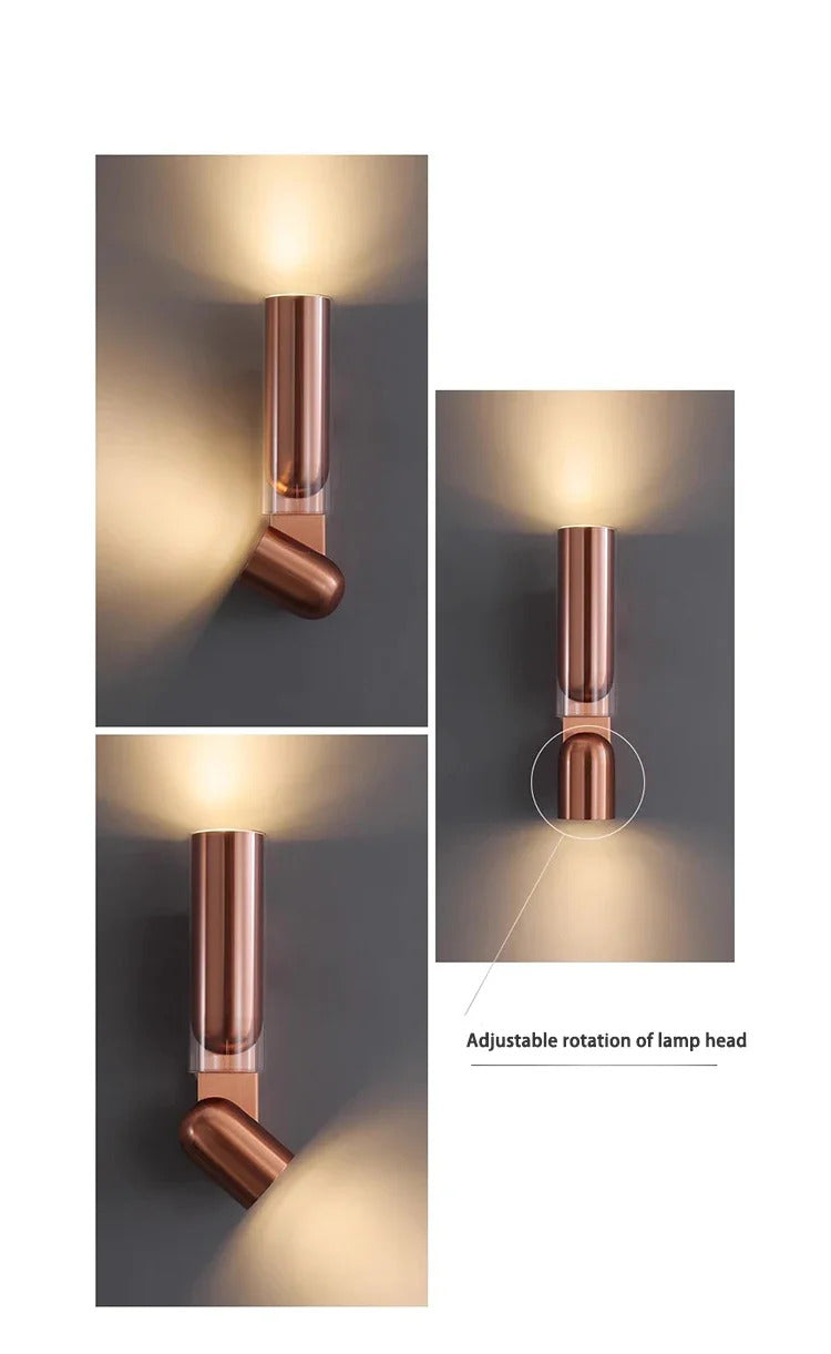 Bauhaus Italian wall lamp Modern minimalist Adjustable angle bedside night light