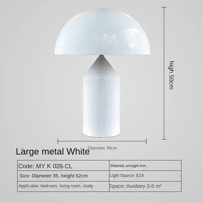 Italian luxury mushroom LED floor lamp metal Nordic eye protection bedside table lamp high-end home decoration lighting fixture