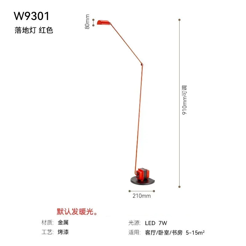 Modern Minimalist Floor Lamp Creative Bedroom Room Office Light Minimalist Study Eye Protection Reading Black Standing Light