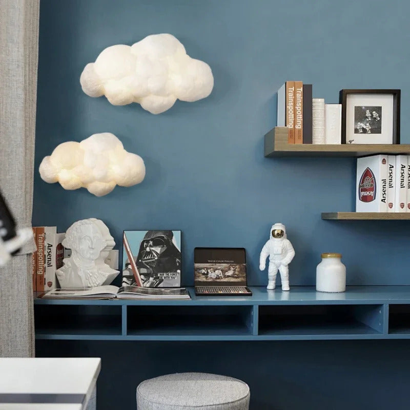 Novelty Cloud Wall Sconce Light Kids Children Bedroom Bedside Cartoon Cotton wall lamp