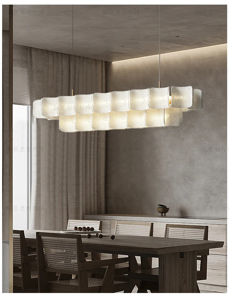 Creative Living Room Large Chandelier Minimalist Wabi Sabi LED Chandelier