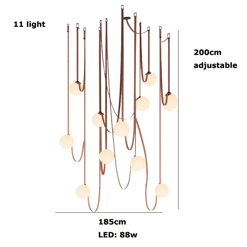 PLUSMINUS LED Belt Pendant lamp Trendy glass ball light