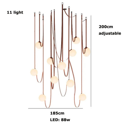 PLUSMINUS LED Belt Pendant lamp Trendy glass ball light