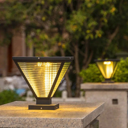 Outdoor Solar Tapered Pillar Lights Light Control Garden Light Sensor Outdoor Waterproof lamp