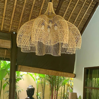 Wabi Sabi Rattan Pendant Lamp Modern Living Room Wicker Pendant Lamp