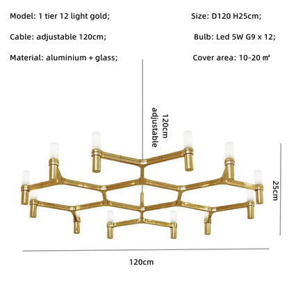 Crown Major Chandelier Nordic Tube Silver Chandelier Modern Led Luxury Chandelier