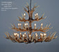 Retro Antler Chandelier Lighting Resin Deer Horn Pendant Lamp