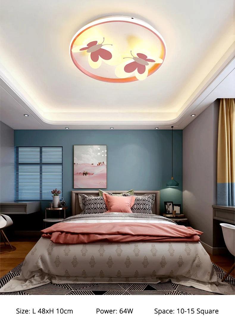 Butterfly ceiling lamp Children Room Indoor bedroom lamp