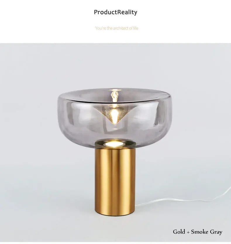 Modern Simple Bedside Table Lamp Nordic Light Luxury Radar Design Model Living Room Bedroom Bedside Light Glass Decorative LED