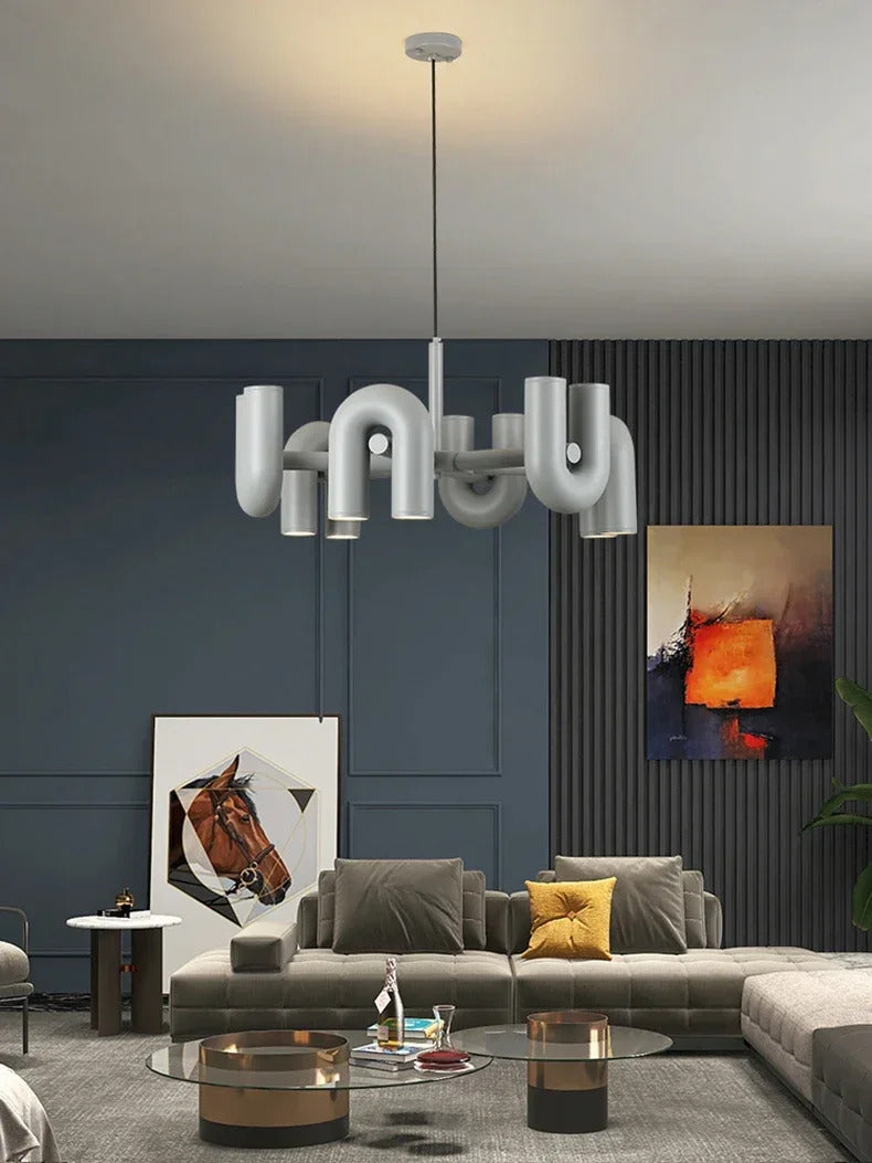 Nordic Creative U-shaped Living Room Chandelier Restaurant Personality Art Model Designer Home Decorative LED Pendant Lights