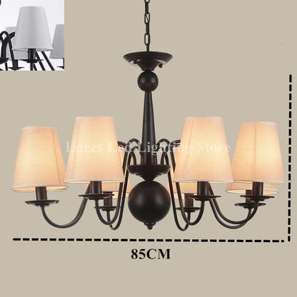 Ameican Black Rustic Chandelier Hotel Salon Hanging Lamp