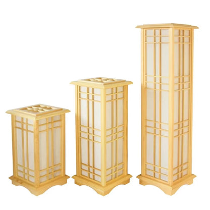 Japanese wooden floor lamp LED Wabi Sabi minimalist Square Wood Made standing lamp