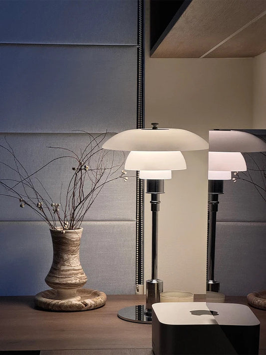 Danish Designer Pink Glass Table Lamp Nordic Modern High-end Reading LED Desk Light Living Room Bedroom Study Bedside Lamp