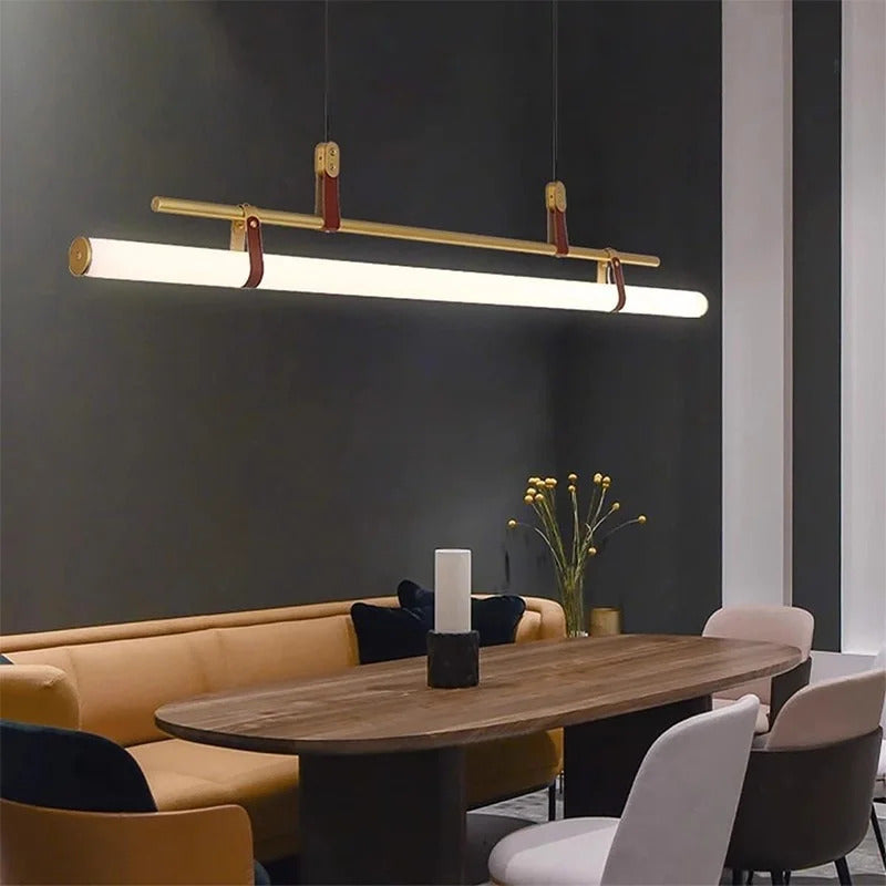 Nordic Minimalist Dining room Study Room Office Desk lighting Coffee Table Kitchen island Long Strip LED Ceiling Pendant Lamp