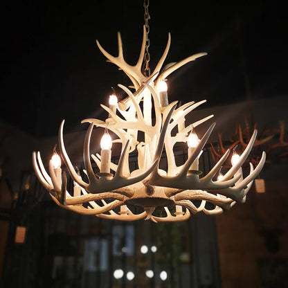 Rustic chandelier industrial wind lamps restaurant Internet cafe decoration antler lamp