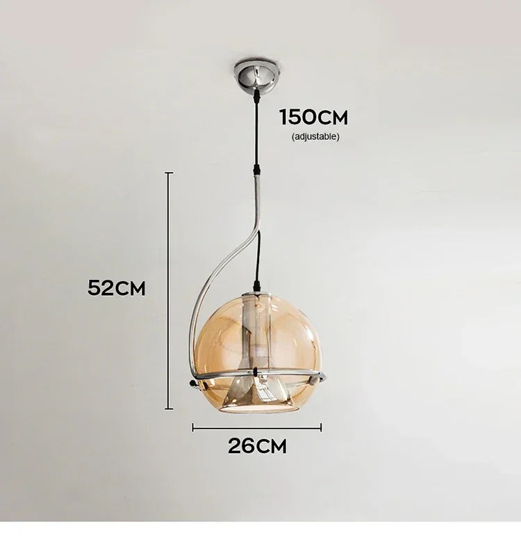 Nordic Glass Chandelier Danish Bauhaus Restaurant Bar LED Light