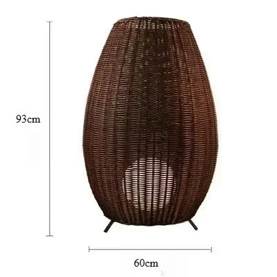 Natural handmade rattan floor lamp Japanese Outdoor waterproof Garden standing lamp