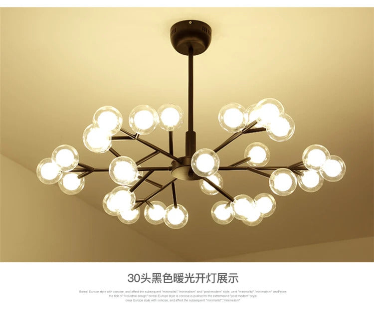 Nordic molecular chandelier G4 bulb ball chandelier