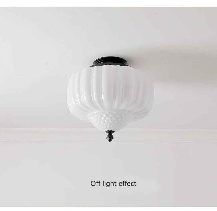 French Medieval Glass Pendant Lamp Milk White Glass LED Pendant Light