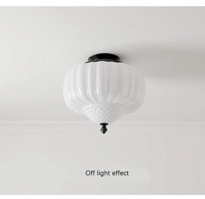 French Medieval Glass Pendant Lamp Milk White Glass LED Pendant Light