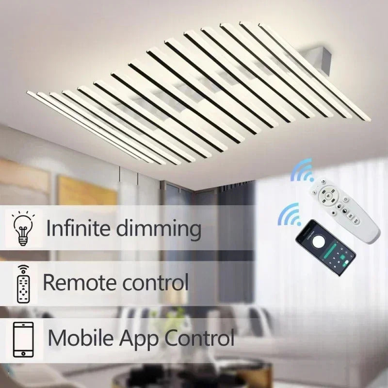 Art Fishbone Line Acrylic LED Ceiling Lamp Living Room Bedroom Lighting