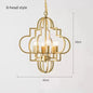 American Vintage Wrought Iron Gold Chandelier Nordic Design Living Room Pendant Lamp