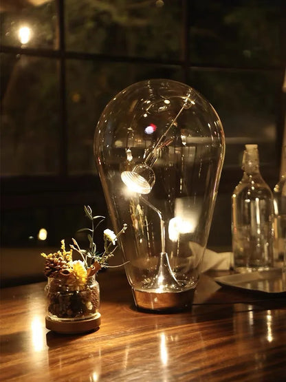 Italian Vintage Dimmable Table Lamp Rotary Glass Desk Light