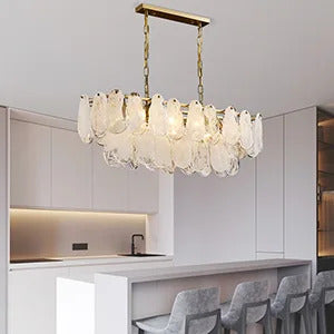 Nordic Luxury Glass Pendant Lamp Metal Crystals LED Chandeliers