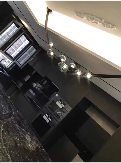 Italian Designer Loft Chandelier Luxury Leather Hanging Pendent Light