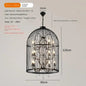Retro Wrought Iron Chandelier Rustic Orb Vintage Crystal Bird Cage pendant lamps