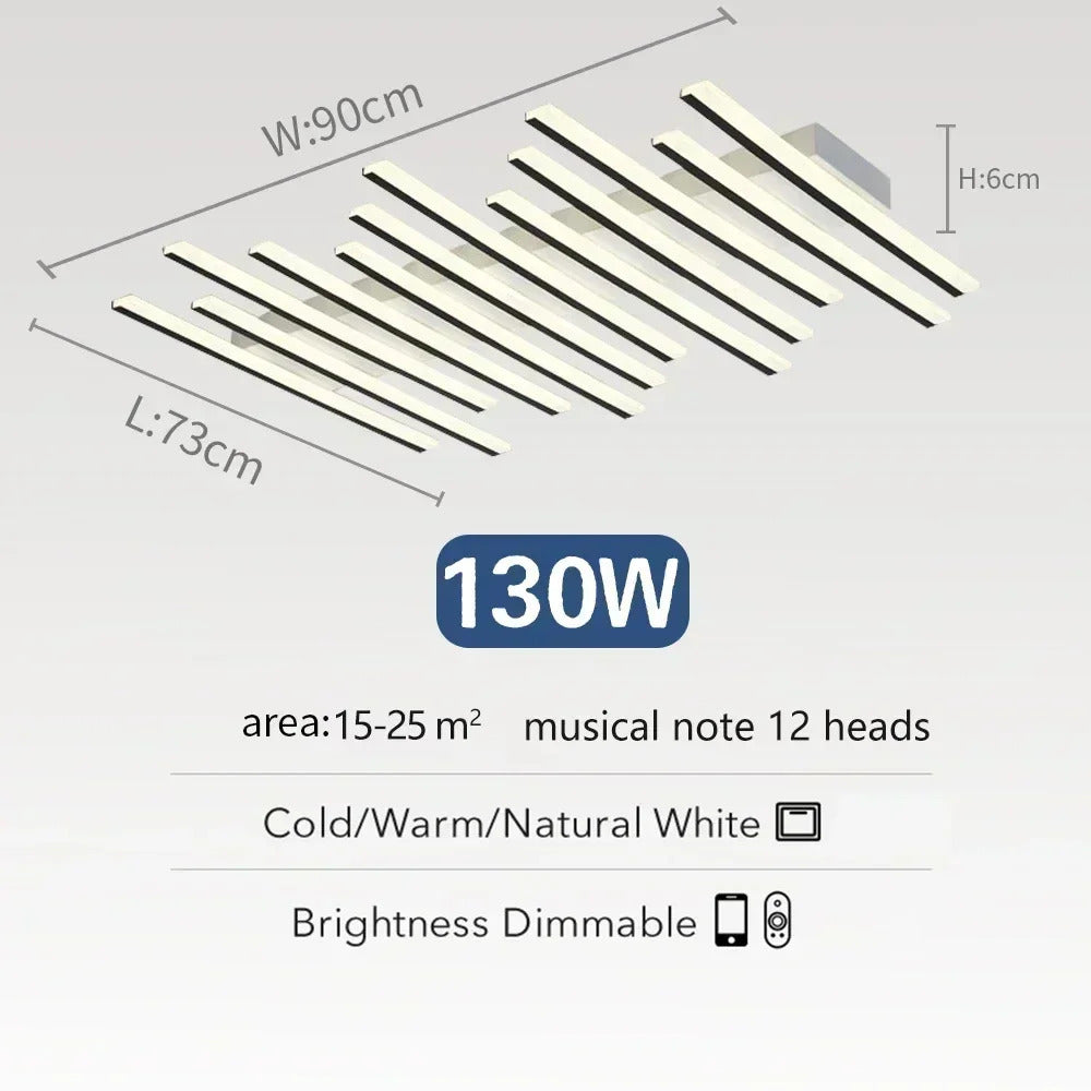 Art Fishbone Line Acrylic LED Ceiling Lamp Living Room Bedroom Lighting