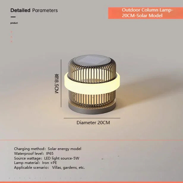 Outdoor wall column head lamps Waterproof solar floor lights  Pillar Wall lighting LED