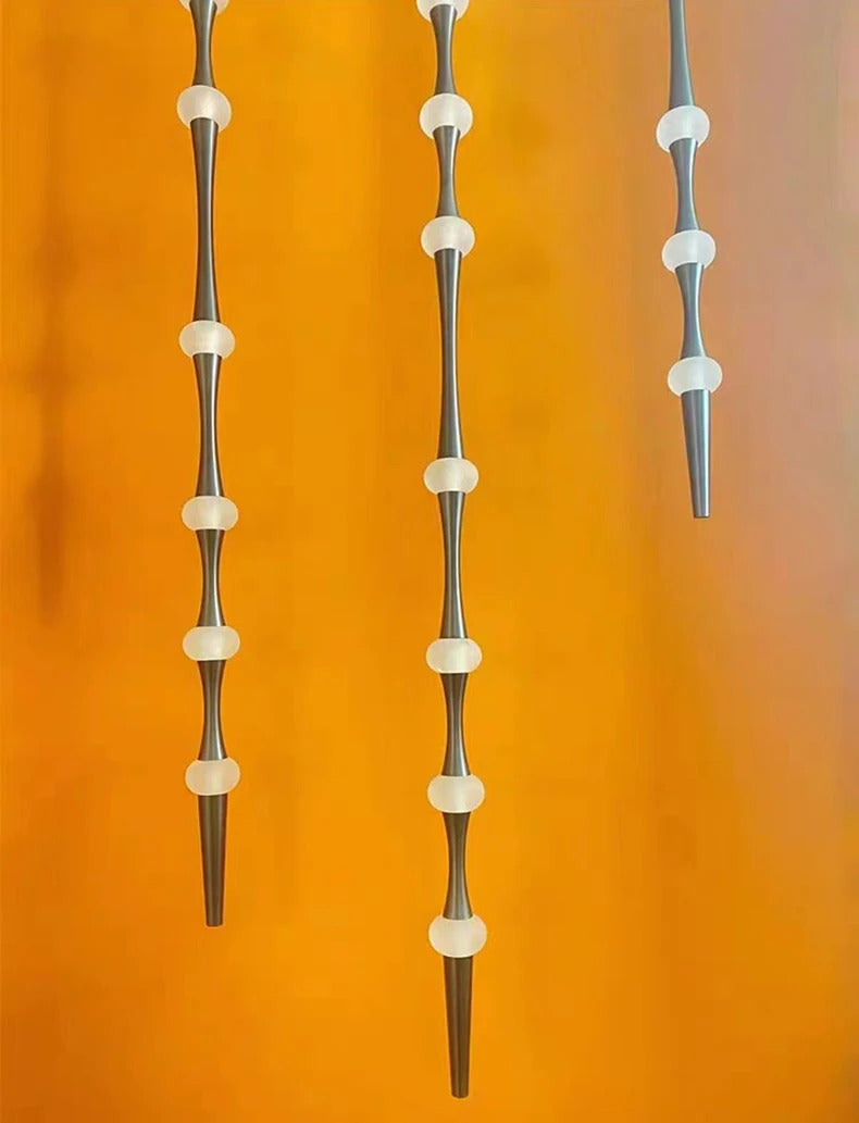 Novelty LED Aluminium long strip lamp Staircase Chandelier