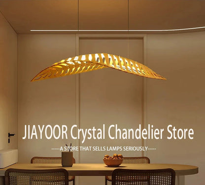 Japanese Wabi Sabi Leaf Chandeliers Art designer Fish Bone Retro Minimalist Pendant Light