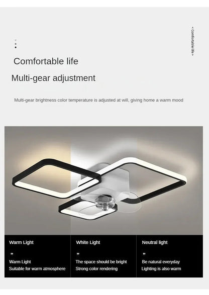 Nordic Ceiling Fan Lamp Home Living Room Modern Minimalist Restaurant Ceiling Lamp