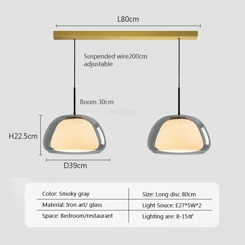 Nordic Glass Jellies Design Hanging Lamp Indoor Dining Living Room Pendant Light