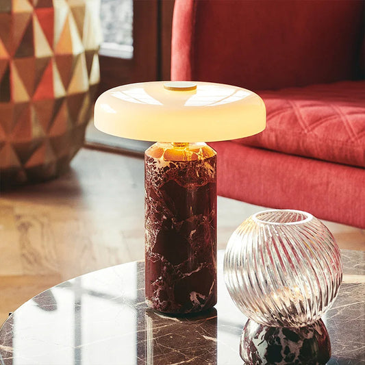 Marble luxury Table Lamps Danish Atmosphere LED Desk Light Charging Touch Switch lighting