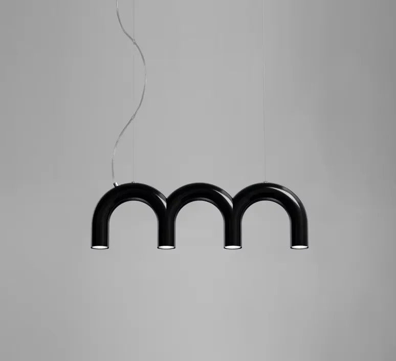 Oblure Arch Chandelier Post Modern Design Pendant Light for Coffee living Room Kitchen U shaped Lamp Blue Metal macaron lamp