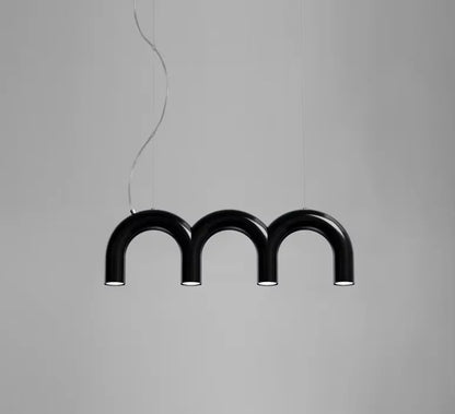 Oblure Arch Chandelier Post Modern Design Pendant Light for Coffee living Room Kitchen U shaped Lamp Blue Metal macaron lamp