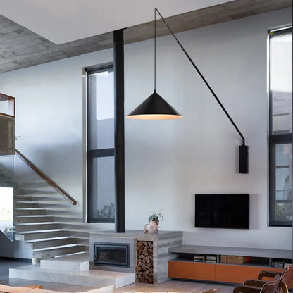 Nordic black Fishing simple Wall lamp Swing long Arm wall light loft sconce lighting