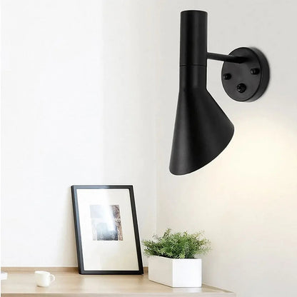 Nordic Minimalist Bedside Wall Lamp Black white Iron Sconce Industrial Retro wall light