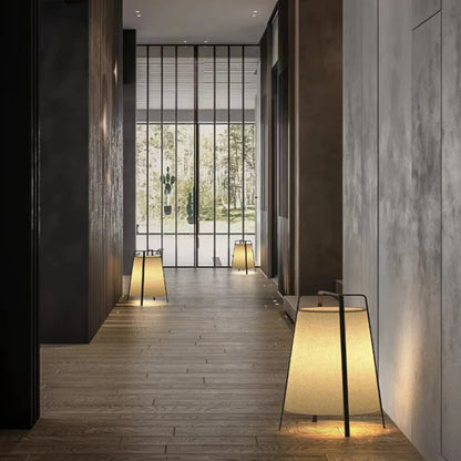 Japanese Style Fabric Floor Lamp Wabi Sabi Zen Art designer standing Lamp home decor