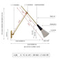 American Luxury Brass golden Wall Lamp Retro Swing Arm Adjustable Wall Light