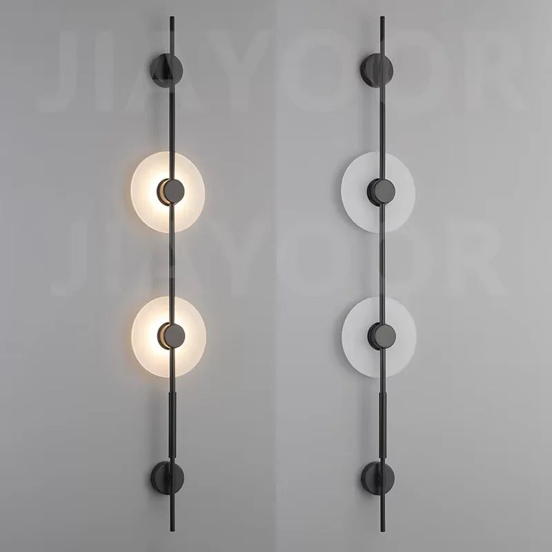 Alabaster Vertical Wall Lamp Modern Mable Wall Art Black Led Acrylic Circle Wall Lamp
